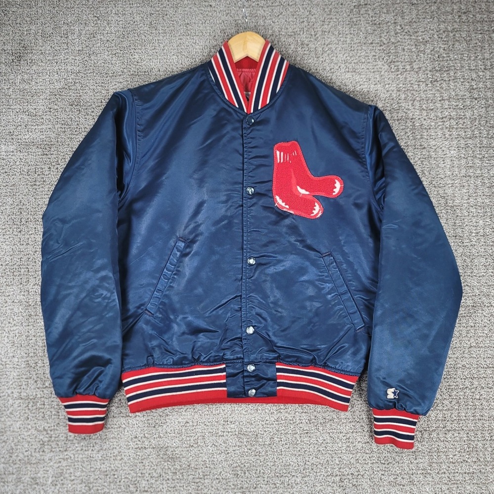 Vintage 80s Starter Boston Red Sox MLB Satin Jacket Mens Size M Baseball Coat‎